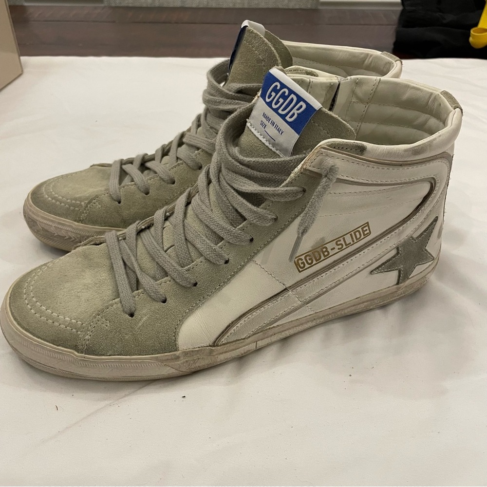 Golden Goose High Top Slide in Leather with Suede Details size 41, US Women's 11 - Picture 3 of 12